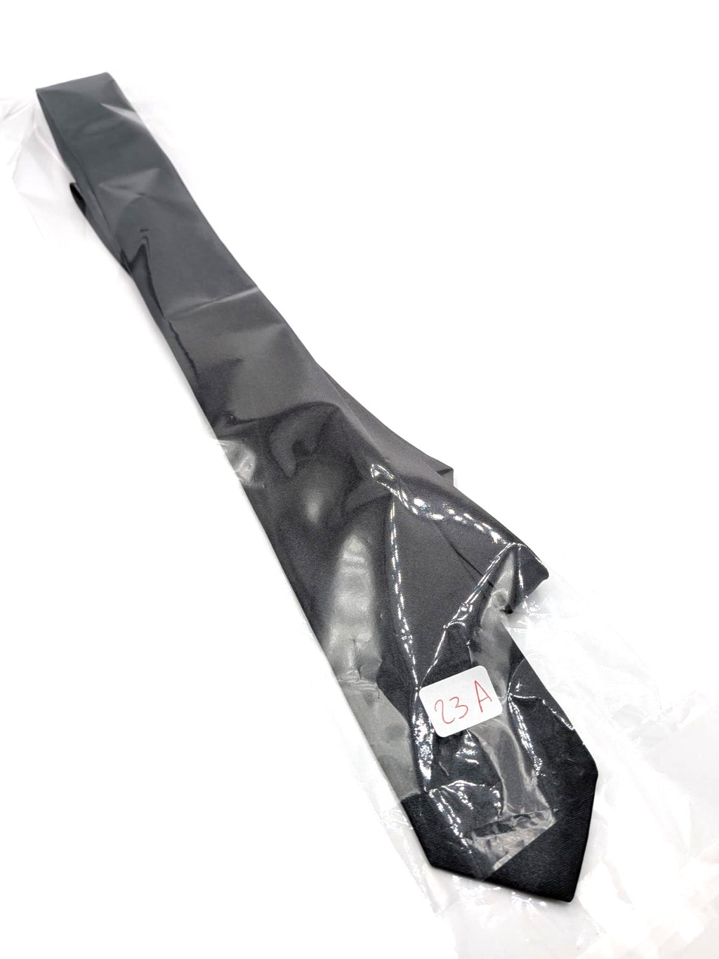 Cravatta Slim Grigio Antracite Uomo 100% Poliestere Tinta Unita Elegante 5 cm