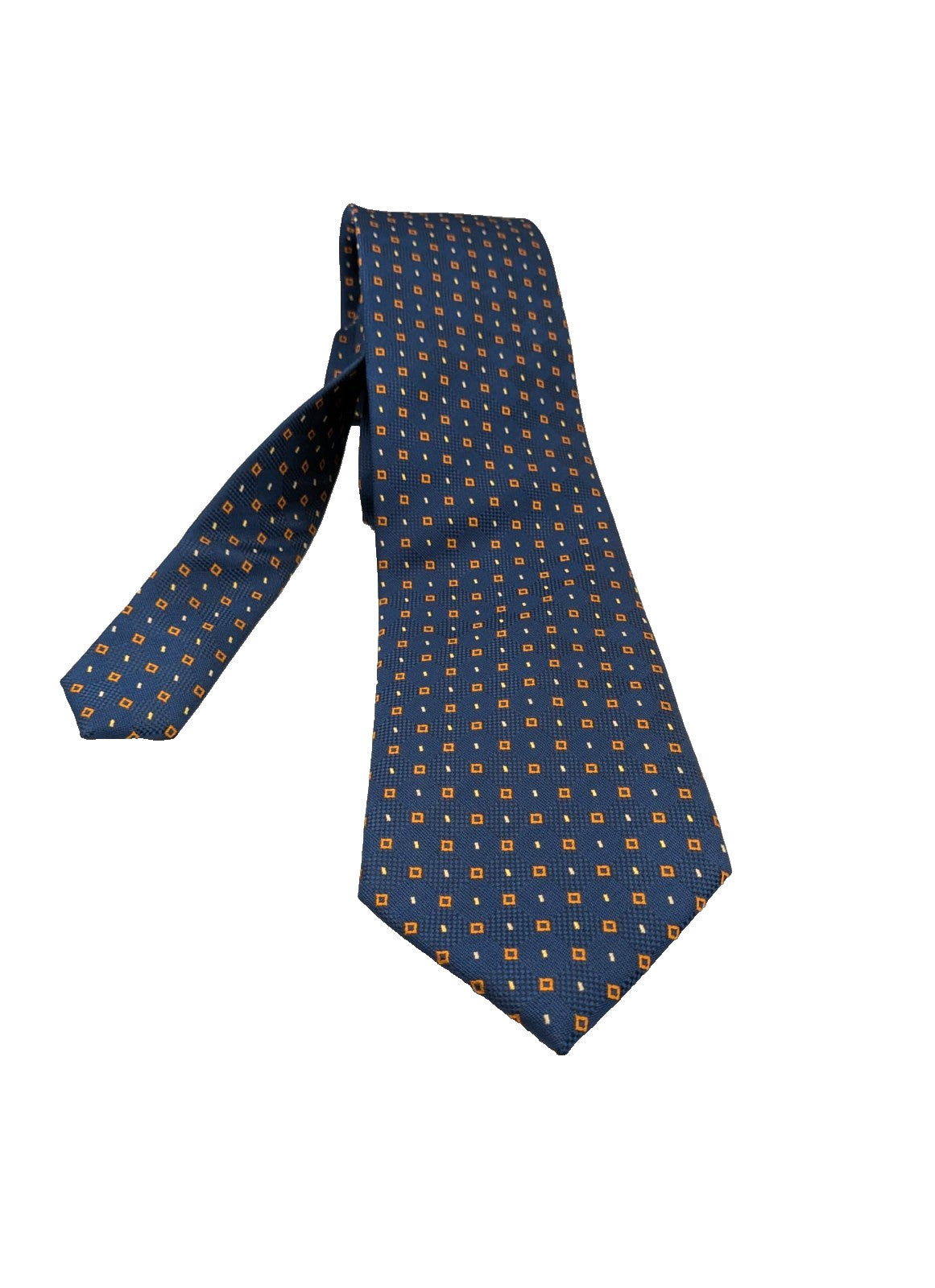 Cravatta KUVE Uomo Blu Fantasia Micro Geometrica Elegante Business 100% Polieste