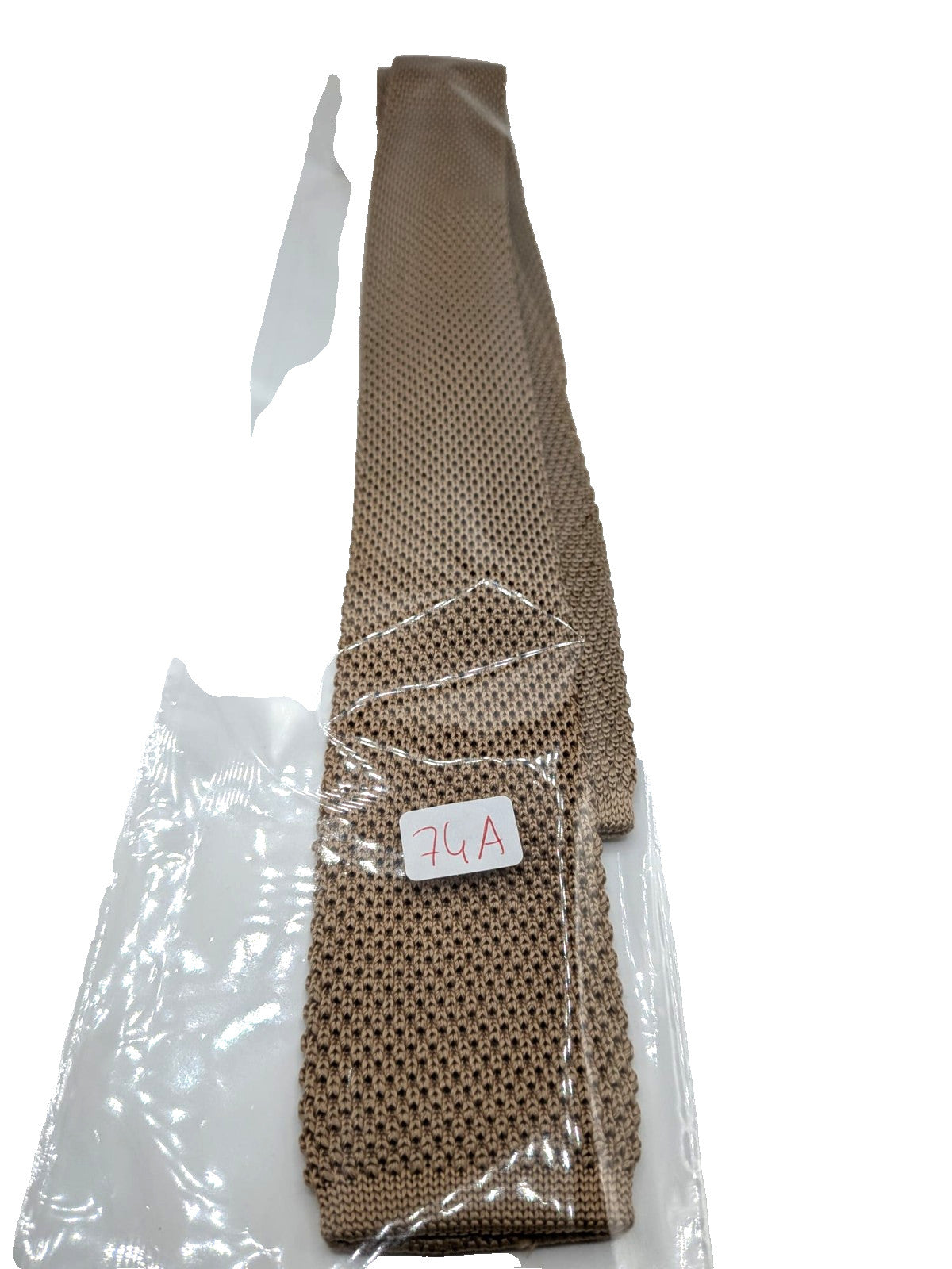Cravatta uomo in maglia beige sabbia - foto 7